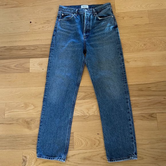 AGOLDE 90's Pinch Waist High Rise Straight Jeans - Size 27 in Navigate - Picture 3 of 8